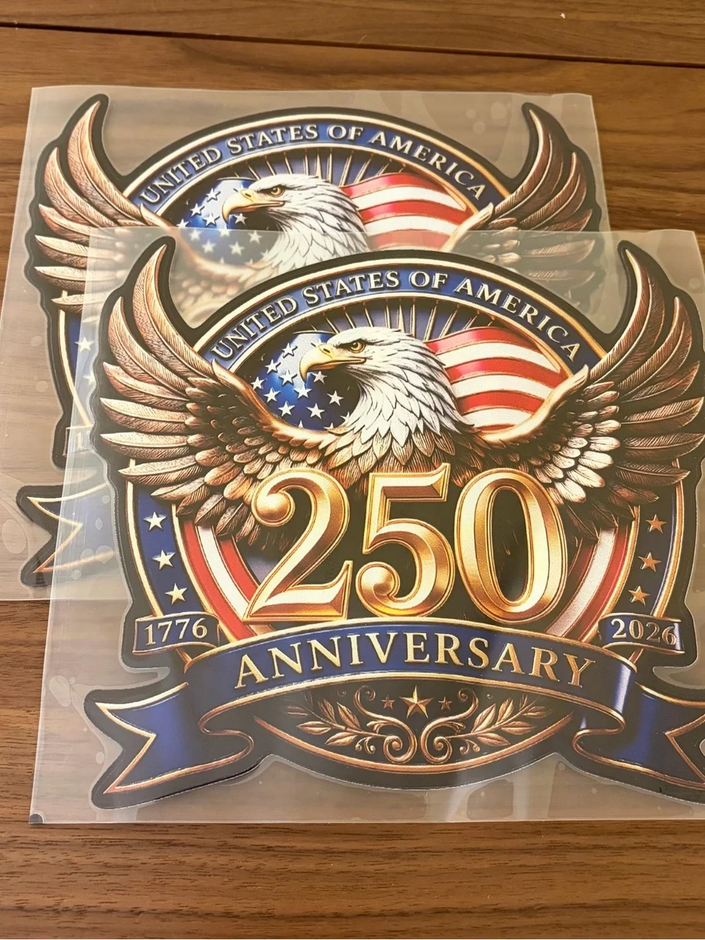 250th Anniversary Eagle Emblem Patch - Patriotic Gold & Blue